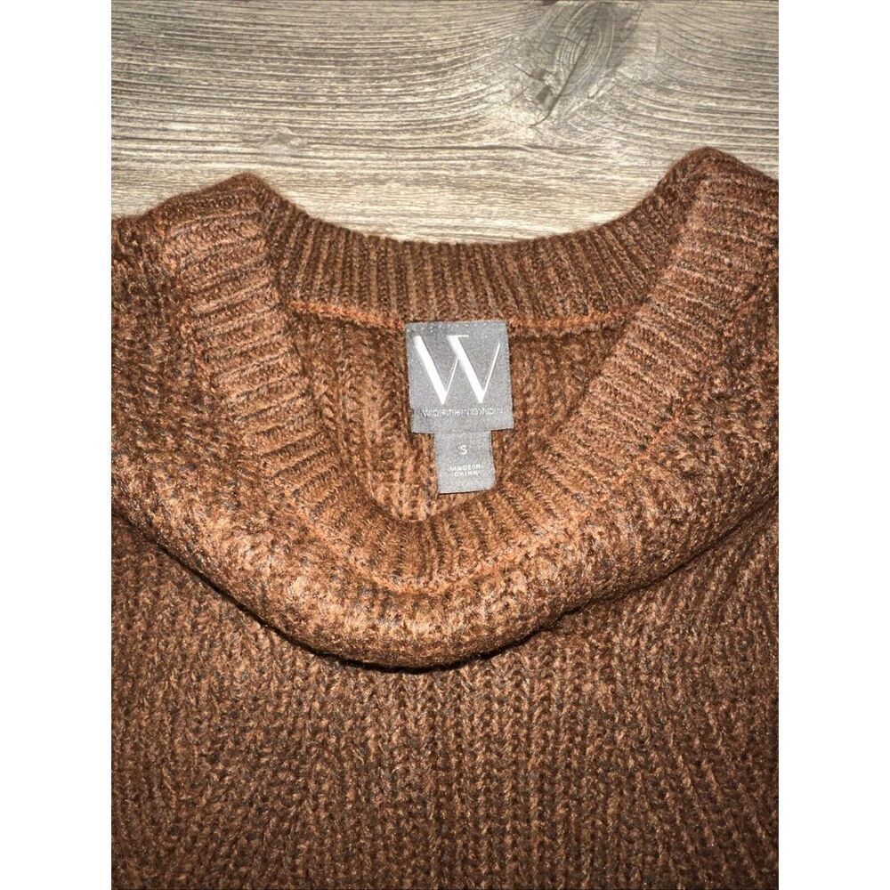 Worthington Tortoise Brown Crew Neck Ribbed Knit Sweater. Size Small. $44. 9 - Picture 4 of 8